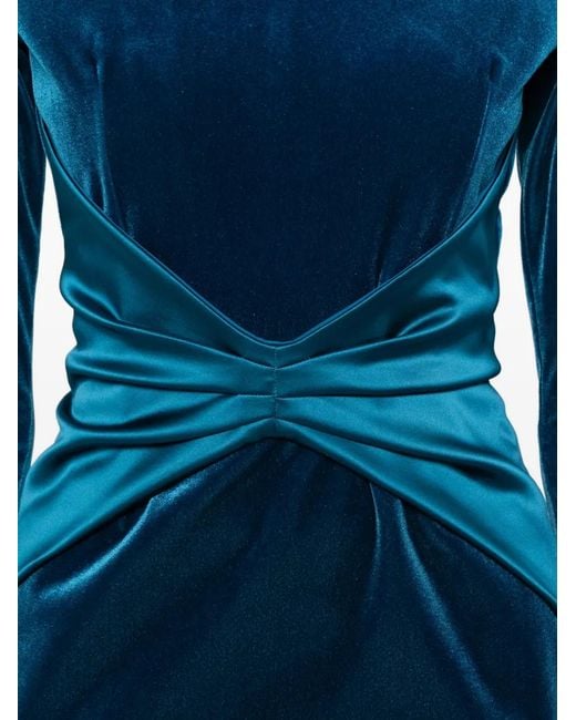 La Petite Robe Di Chiara Boni Blue Velvet Maxi Dress