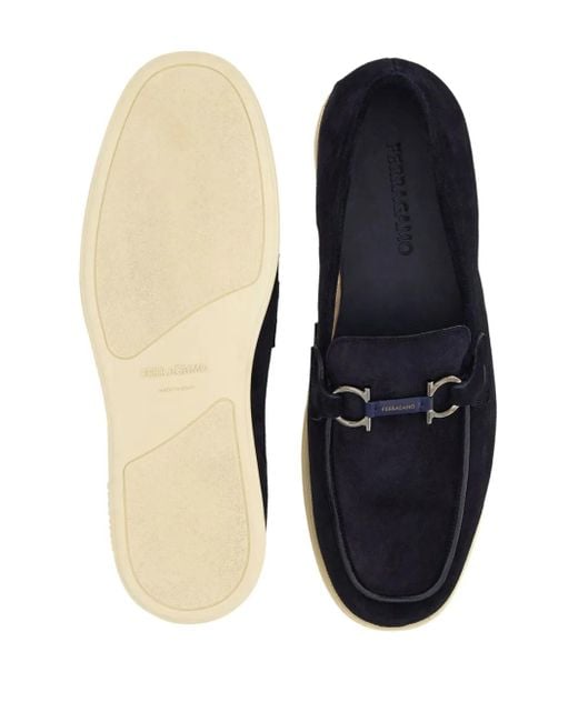 Ferragamo Blue Cosimo Heb Moccasin. Ga Step Loafer for men