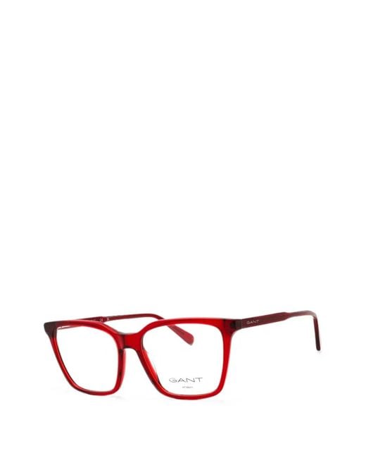 Gant Red Rectangle-Frame Glasses