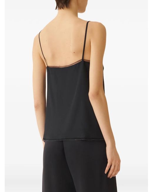 Fabiana Filippi Black V-Neck Trim Top