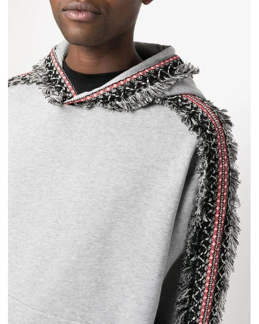 RITOS Gray Embroidered-Detail Hoodie for men