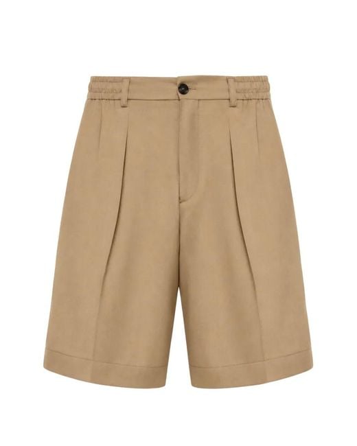 BE ABLE White Pleated Elasticated-Waist Shorts for men