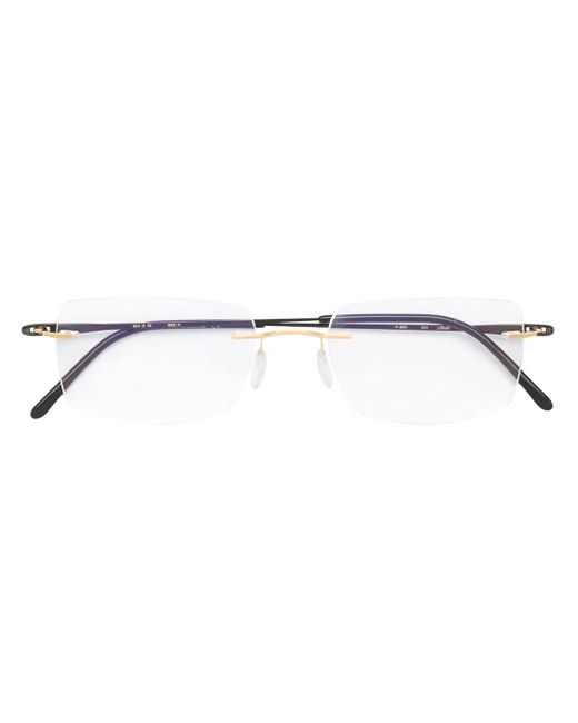 Gafas de oro de 18kt Silhouette de hombre de color Metallic