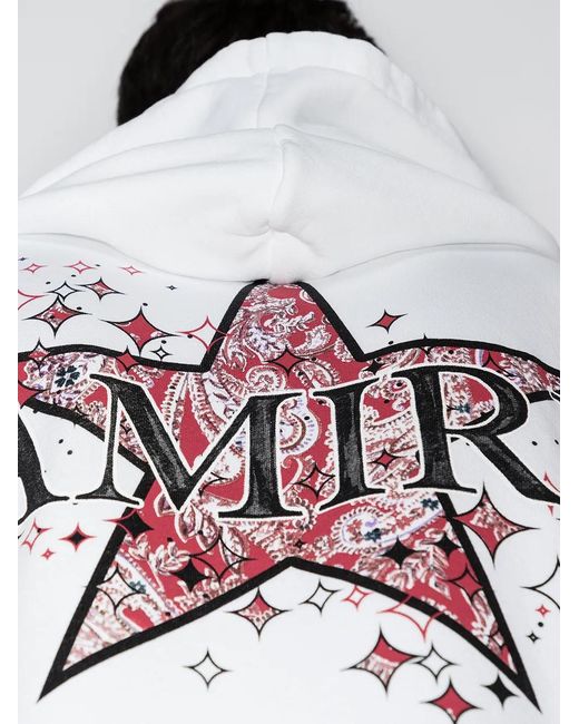 Amiri White Paisley Star-Print Hoodie for men