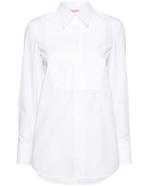 Valentino Garavani White Panelled-design Cotton Shirt