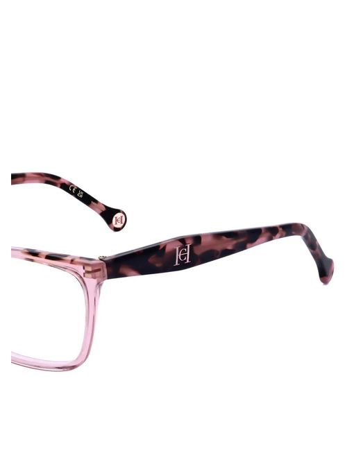 Carolina Herrera Pink Rectangle-Frame Glasses