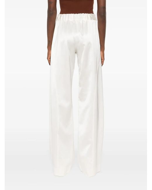 Ermanno Scervino White Satin Trousers