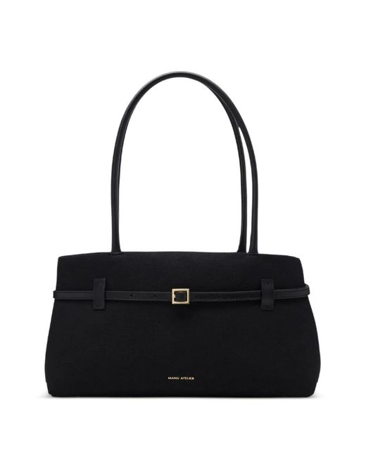 MANU Atelier Black Le Cambon Buckle-Detail Shoulder Bag