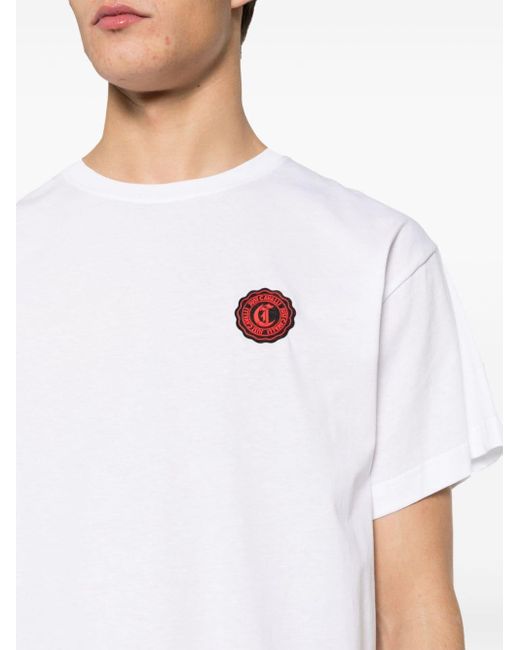 T-shirt con applicazione di Just Cavalli in White da Uomo