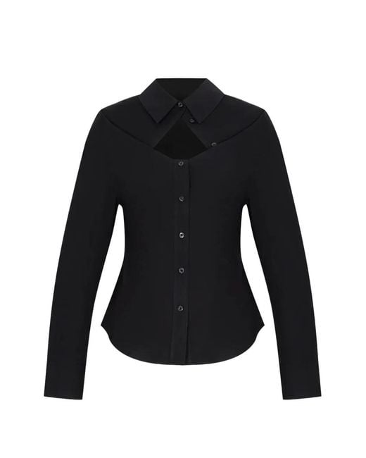 Alexander Wang Black Cut-Out Long-Sleeve Shirt