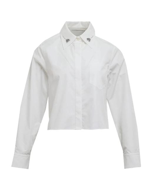 3.1 Phillip Lim White Embellished Collared Top