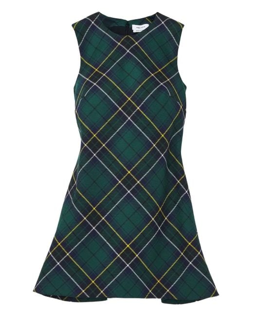 Alexander McQueen Green Ärmelloses Minikleid mit Karo