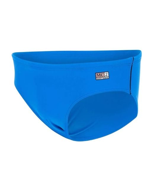 Mc2 Saint Barth Blue Logo-Patch Swim Trunks for men