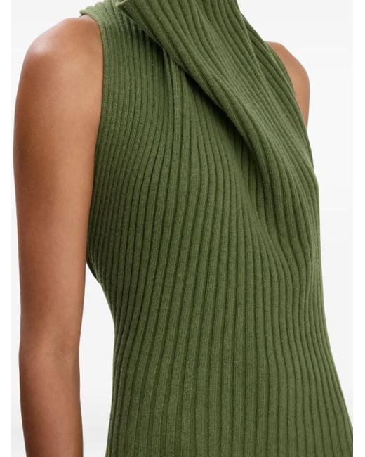 Victoria Beckham Gedrapeerde Midi-Jurk in het Green