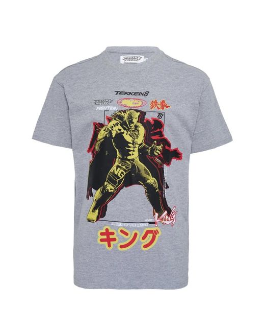 W/STUDIO Gray Printed T-Shirt for men