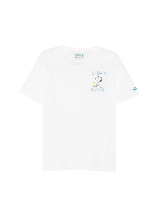 Mc2 Saint Barth White X Peanuts Portofino Snoopy-Print T-Shirt for men