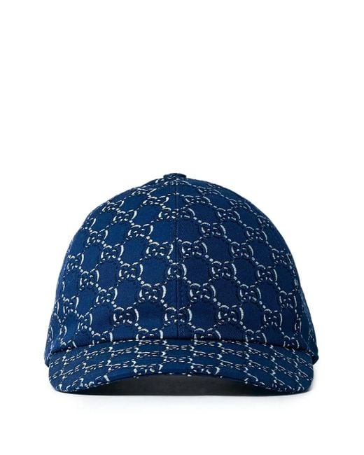 Gucci Blue Gg Logo-Motif Baseball Hat for men