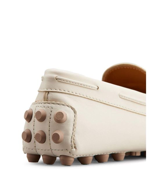 Tod's Natural Gommino Macro 52k Leather Loafers