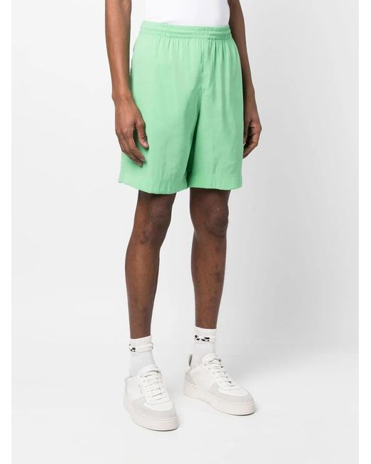 MSGM Green Elasticated-Waistband Shorts for men