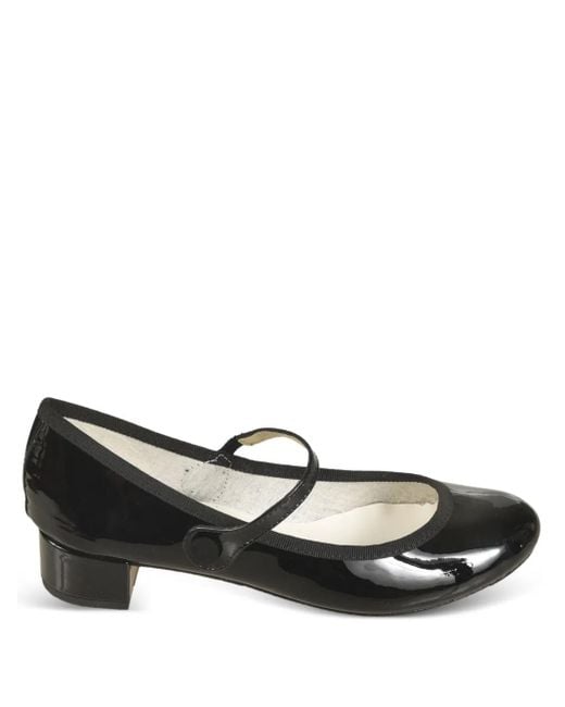 Repetto Black 30Mm Rose Patent-Leather Pumps