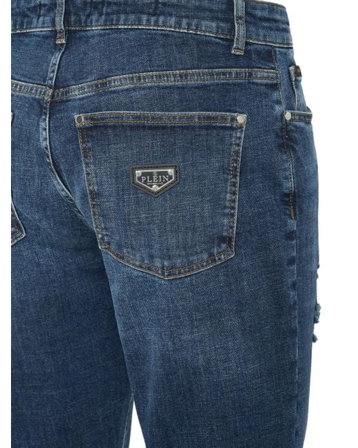 Philipp Plein Blue Jean À Poches Multiples for men