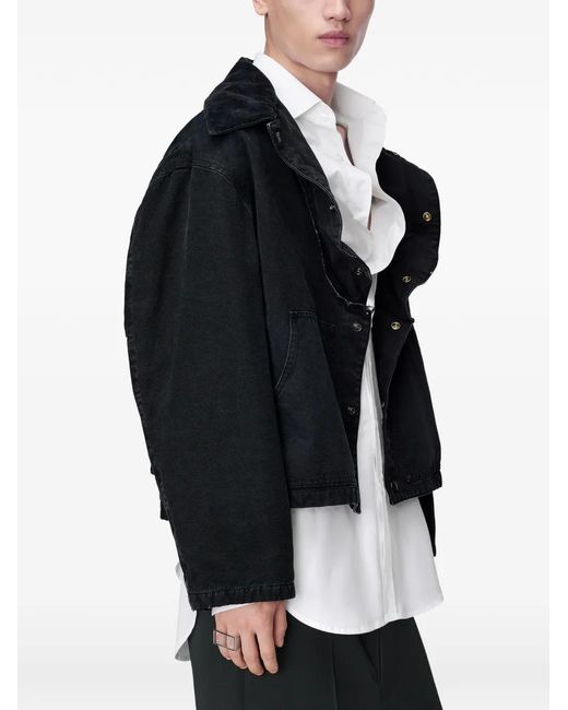Maison Margiela Black Folded Collar Denim Jacket for men