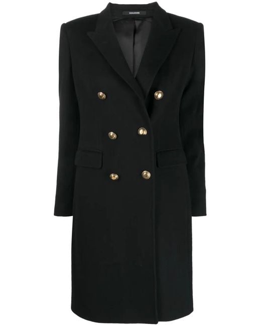 Tagliatore Black Parigi Double-Breasted Wool Coat