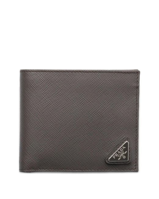 Prada Gray Textured Bifold Wallet for men