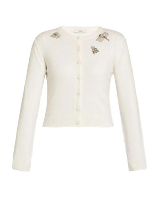 Erdem White Verzierter Cardigan Mit Rundem Ausschnitt