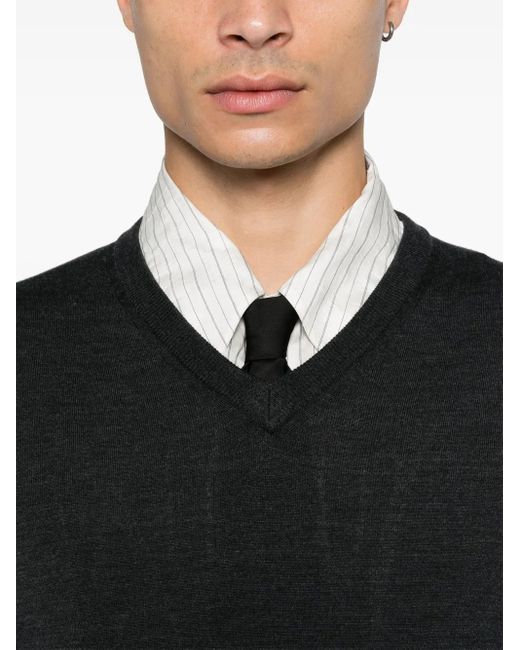Zanone Black Fine-Knit Jumper for men
