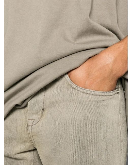 Rick Owens Gray Fog Cut Faded-Effect Jeans for men