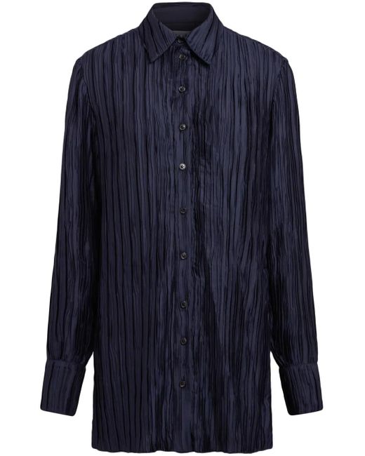 16Arlington Blue Marley Pleated Shirt