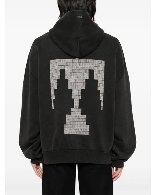 Fear Of God Black Graphic-Print Hoodie for men