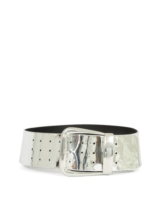 Cinturón con efecto metalizado MM6 by Maison Martin Margiela de color Gray