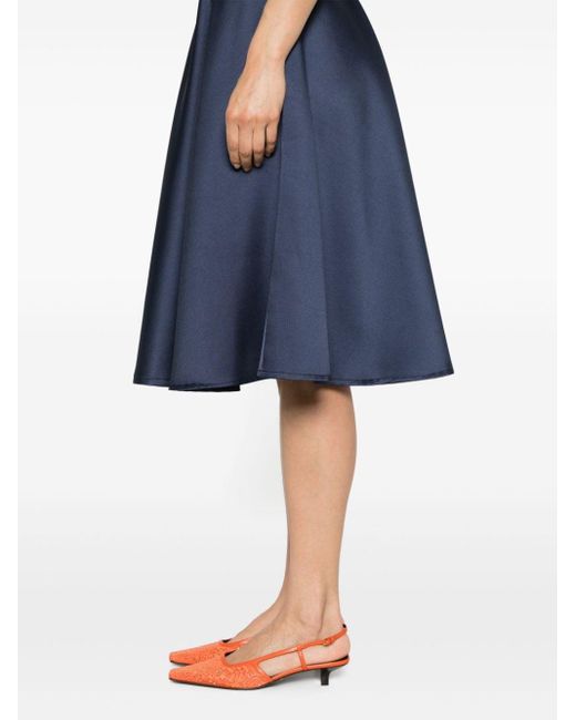 Blanca Vita Blue A-line Midi Skirt