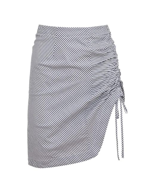 Fleur du Mal Gray Striped Skirt