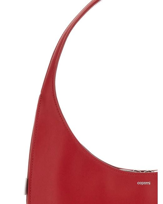 Coperni Red 'Swipe Medium' Shoulder Bag With Logo On Front
