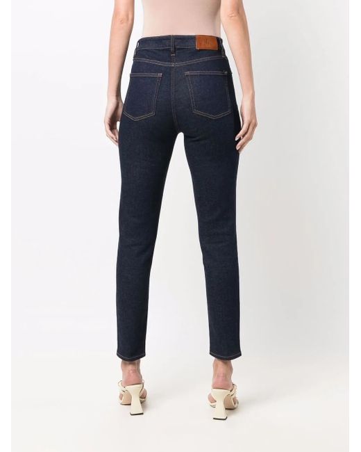Ralph Lauren Blue High-Rise Skinny Ankle