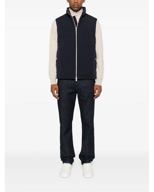 Brunello Cucinelli Black Zip-Fastening Sleeveless Vest for men