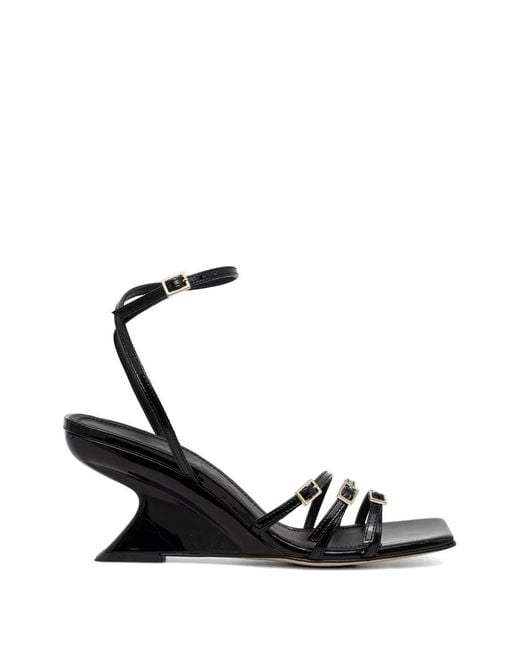 Souliers Martinez Black Escarpins Vernis Eden À Boucle