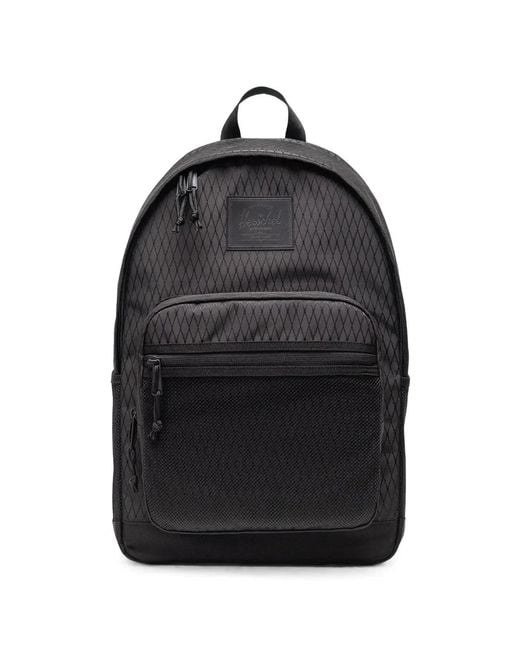 Herschel Supply Co. Black Kaine 28L Diamond-Quilted Mesh-Panel Backpack