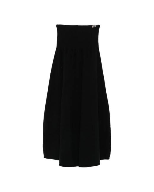 Extreme Cashmere Black Cashmere A-Line Skirt