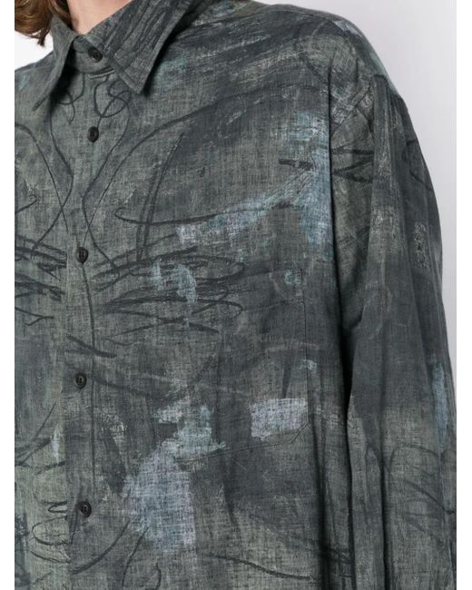 Yohji Yamamoto Overhemd Met Lange Mouwen in het Gray voor heren