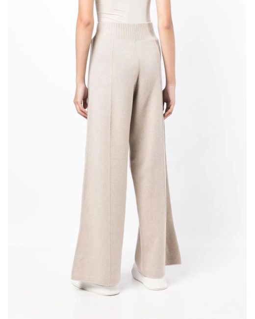 Pringle of Scotland Natural High-Waisted Knitted Trousers