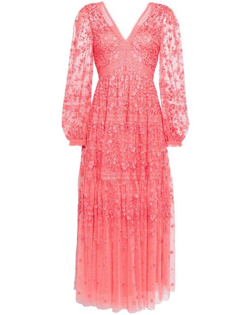 Robe longue Celestia Needle & Thread en coloris Pink