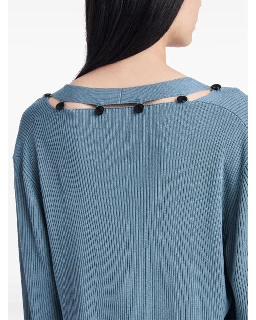 Proenza Schouler Blue Elsie Cut-Out Jumper