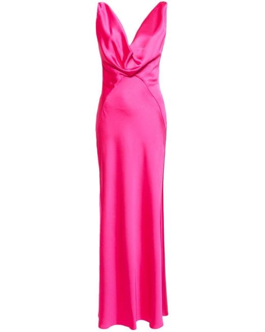 Pinko Pink Cowl-Neck Maxi Dress