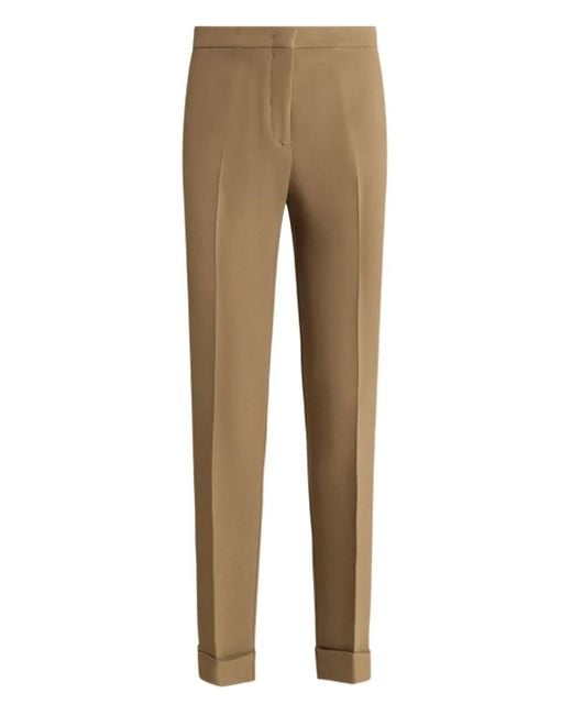 Etro Natural Cady Cuffed Cigarette Trousers