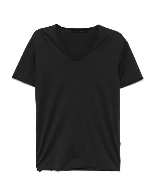 Forme D'expression Black T-Shirt Mit V-Ausschnitt