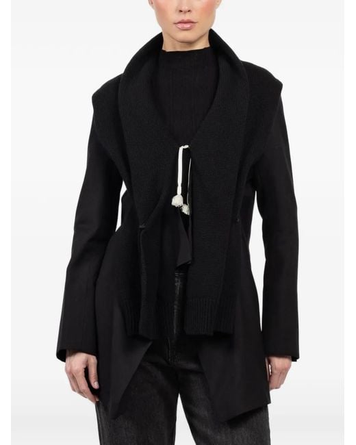 Ibrigu Black Asymmetrical Kimono Jacket